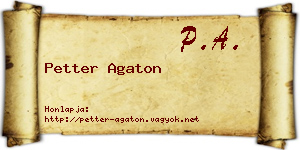Petter Agaton névjegykártya